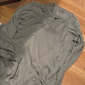 Nike Heather Gray Dri-FIT Long Sleeve Top